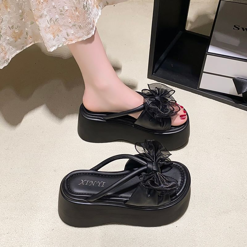 Flower Slide Sandals Platform