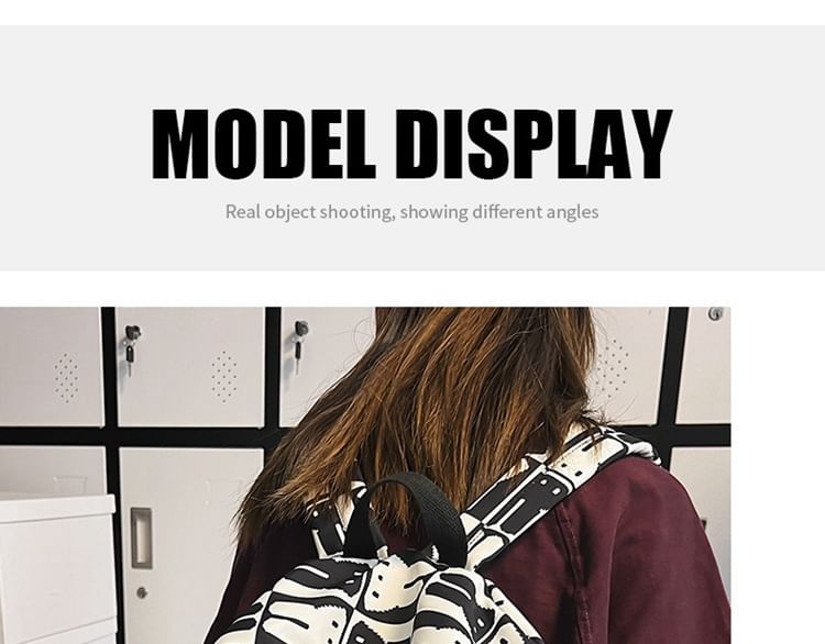 Print Rabbit Backpack Multi-Pocket