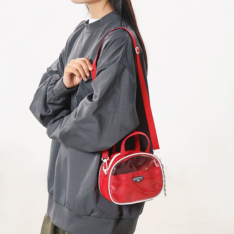 Crossbody Bag Lettering Plaid