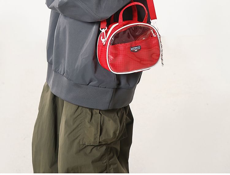 Crossbody Bag Lettering Plaid