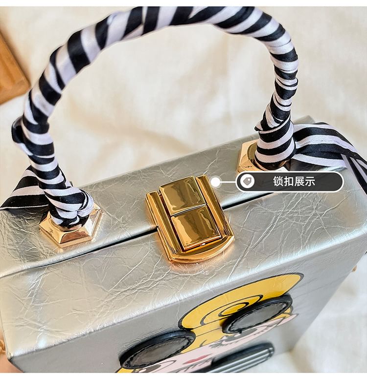 Print Crossbody Strap Bag Cartoon Chain