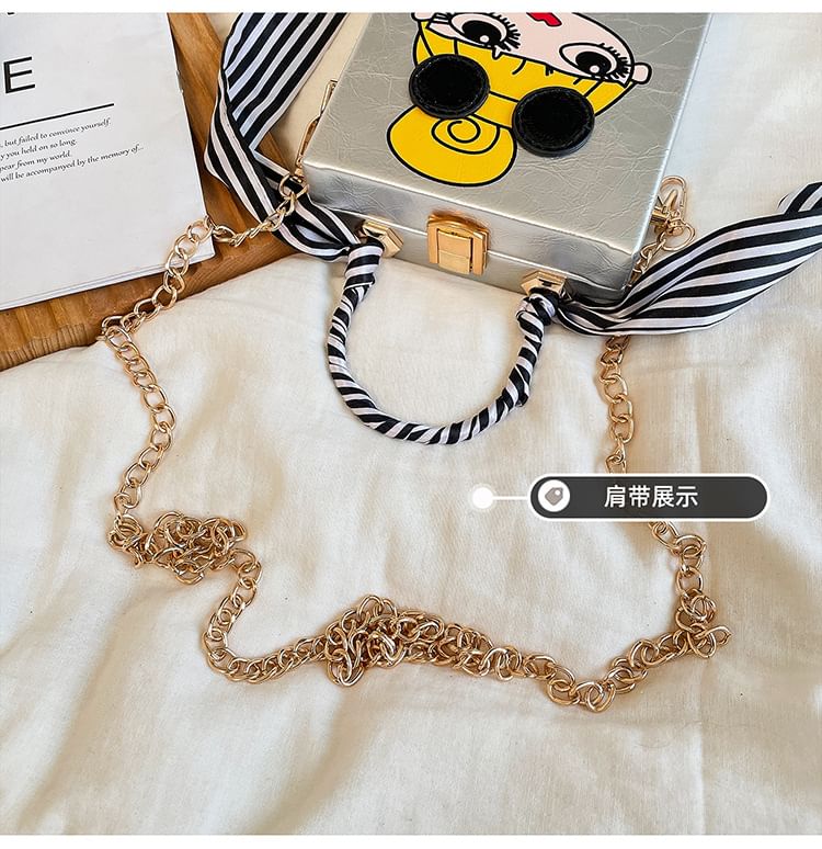 Print Crossbody Strap Bag Cartoon Chain