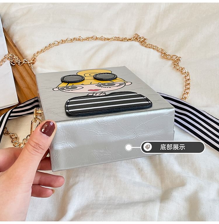 Print Crossbody Strap Bag Cartoon Chain