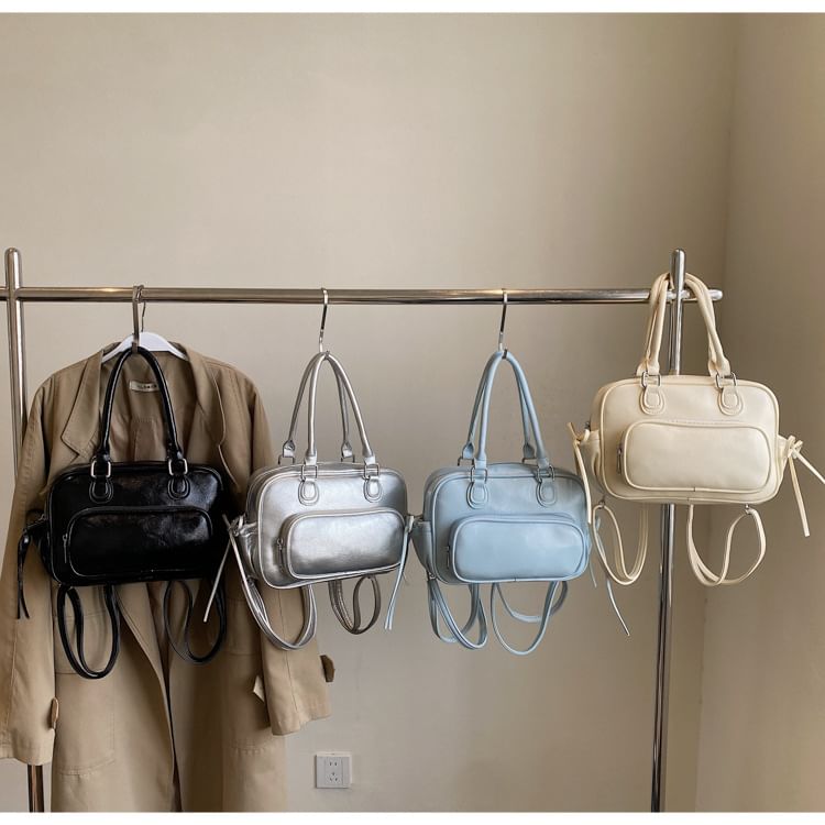 Multi-Way Backpack Leather Faux Multi-Pocket