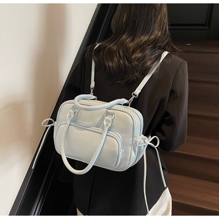 Multi-Way Backpack Leather Faux Multi-Pocket