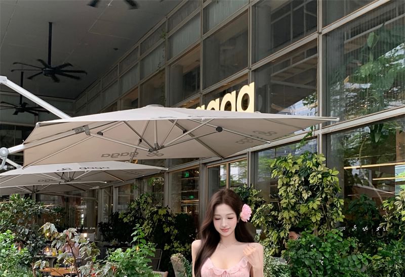 Sheath Maxi Ruffle Strap Spaghetti Print Bow Floral Dress