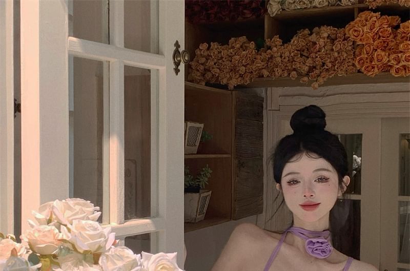 Ruffle Plain Strap A-Line Spaghetti Ruched Mini Dress