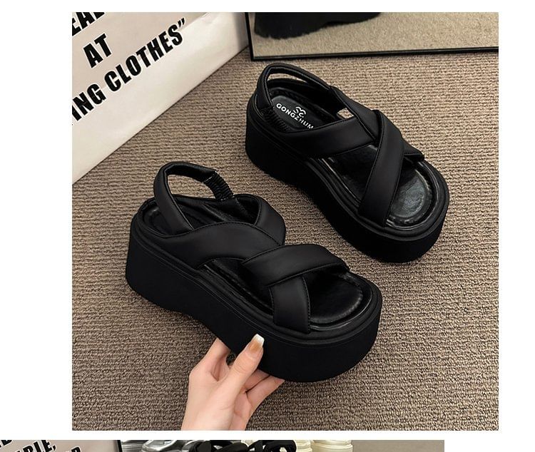 Platform Plain Slingback Sandals
