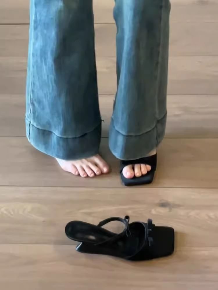 Sandals Bow Heel Wedge Slide