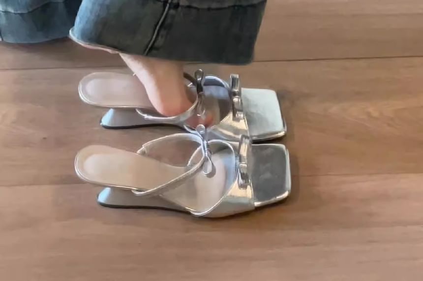 Sandals Bow Heel Wedge Slide