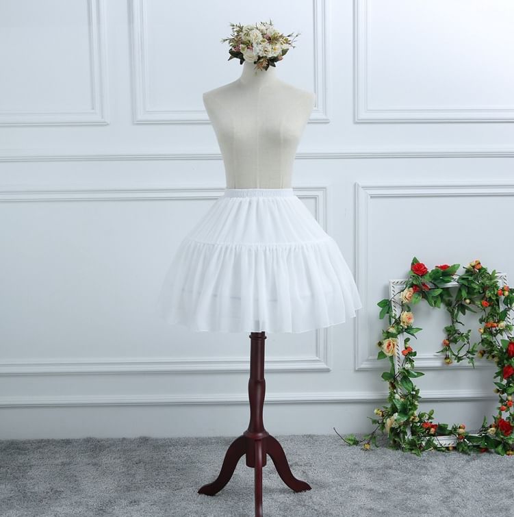 Sleeveless Bow Tiered Mesh Panel Mini A-Line Dress / Puff-Sleeve Scoop Neck Mesh Top / Petticoat Skirt / Set