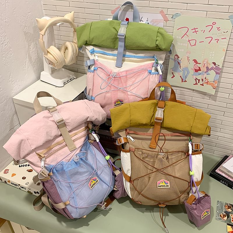 Block Zip Color Backpack