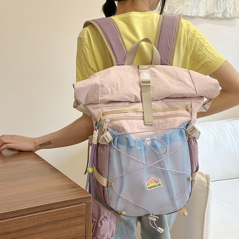 Block Zip Color Backpack