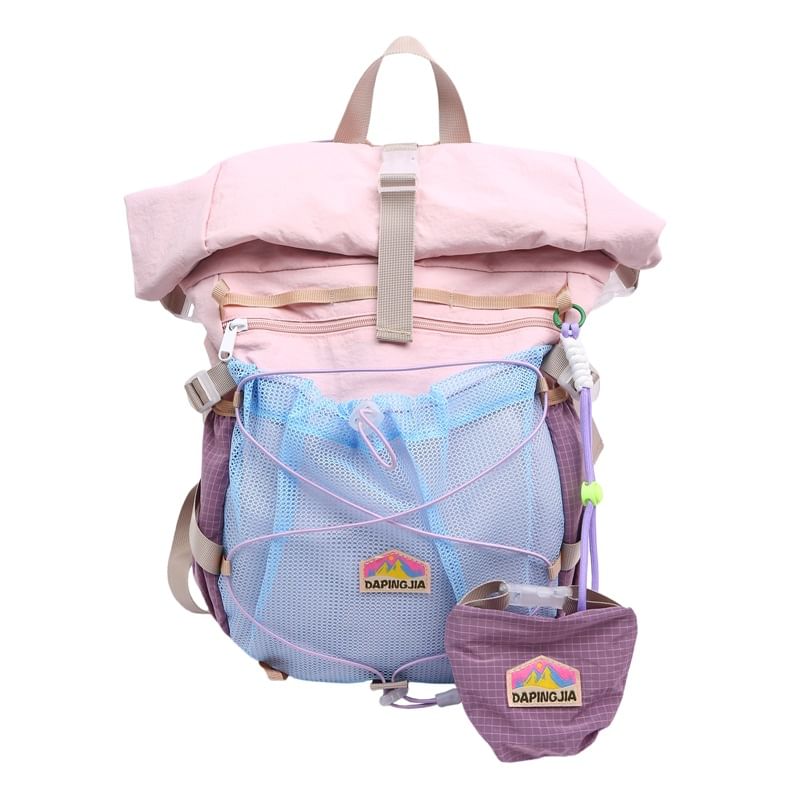 Block Zip Color Backpack