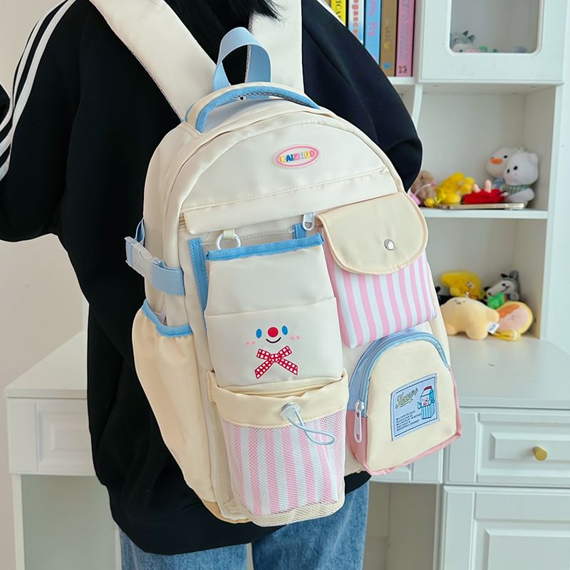 Panel Backpack Zip Plaid