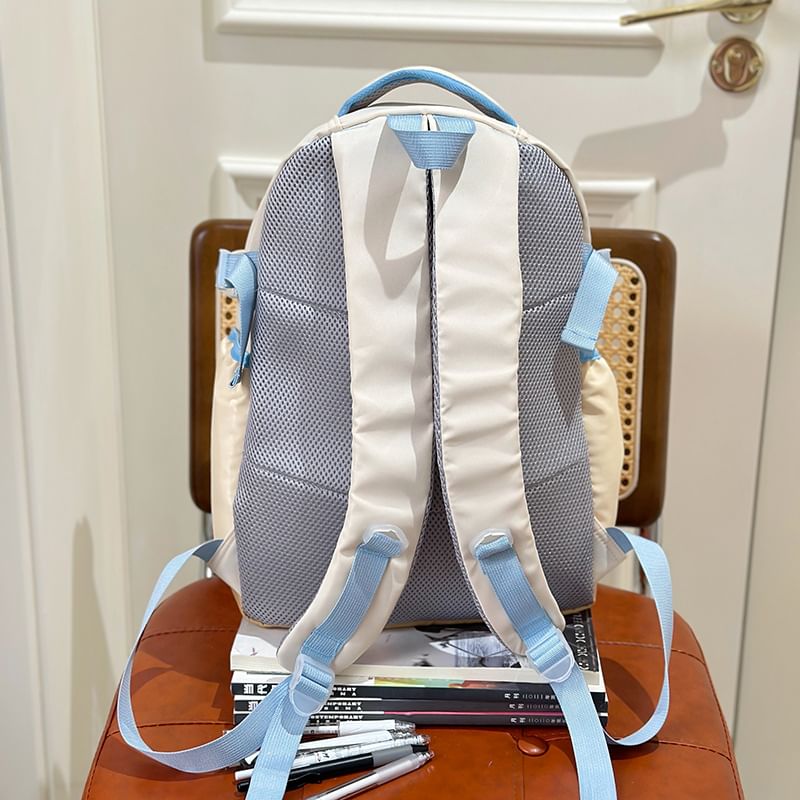 Panel Backpack Zip Plaid