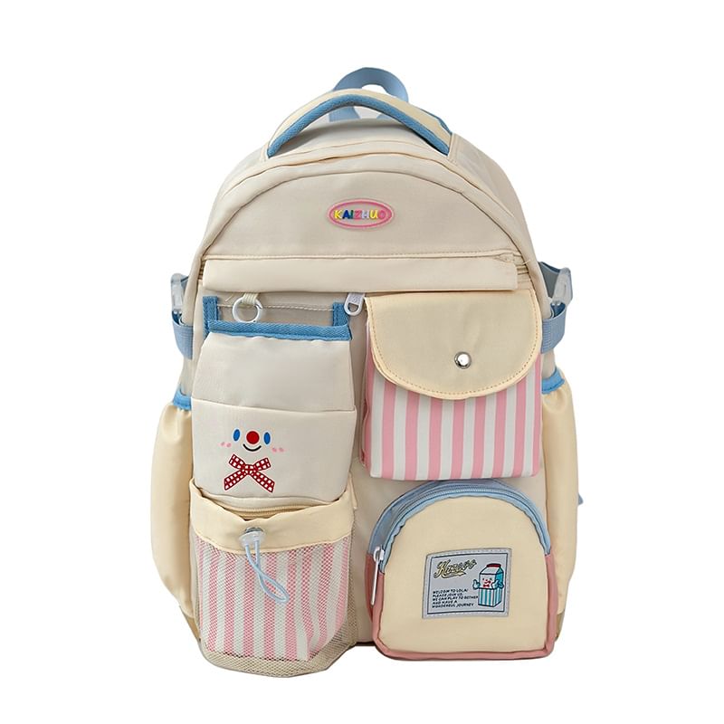 Panel Backpack Zip Plaid