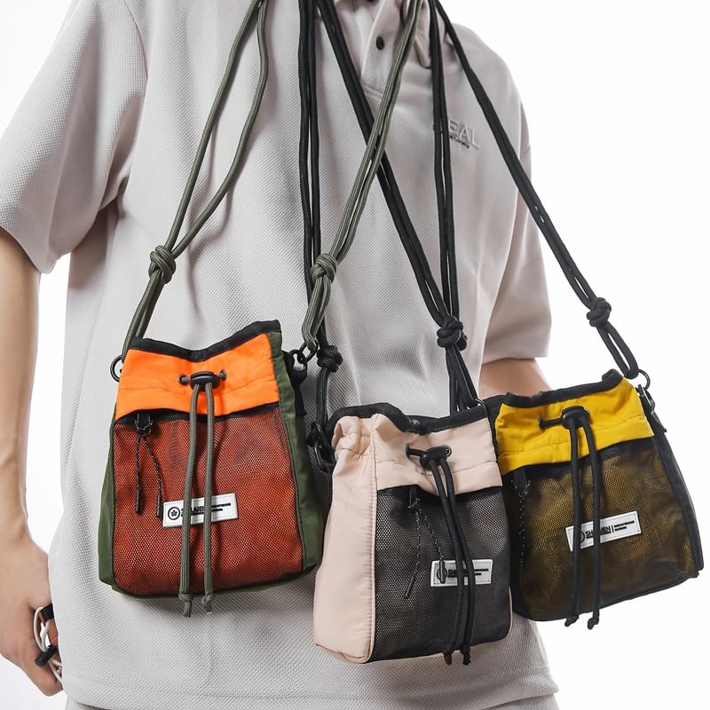 Drawstring Block Bag Crossbody Color