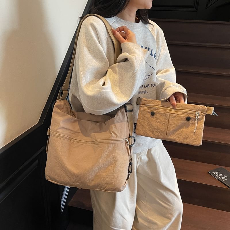 Crossbody Plain Zip Bag