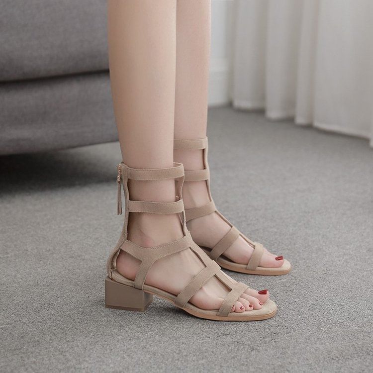 Suede Gladiator Faux Sandals