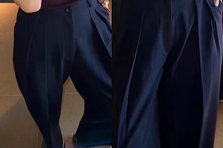 Neck Scoop Cap-Sleeve Fit Top Plain Slim Knit