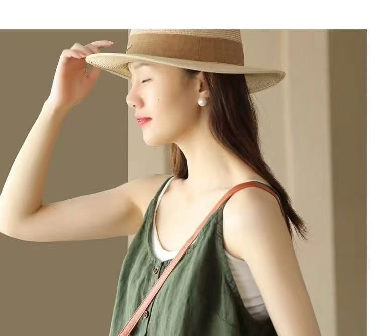 Scoop Camisole Plain Buttoned Top Neck