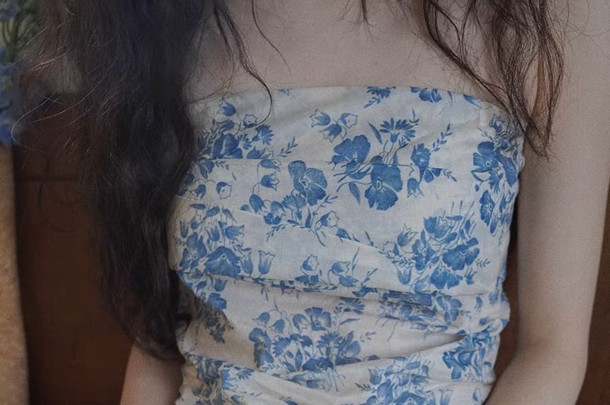 Floral Sleeveless Print Top Tube