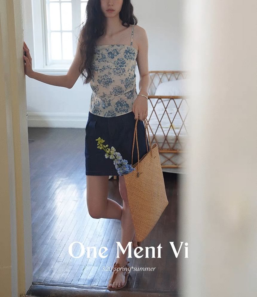 Floral Sleeveless Print Top Tube