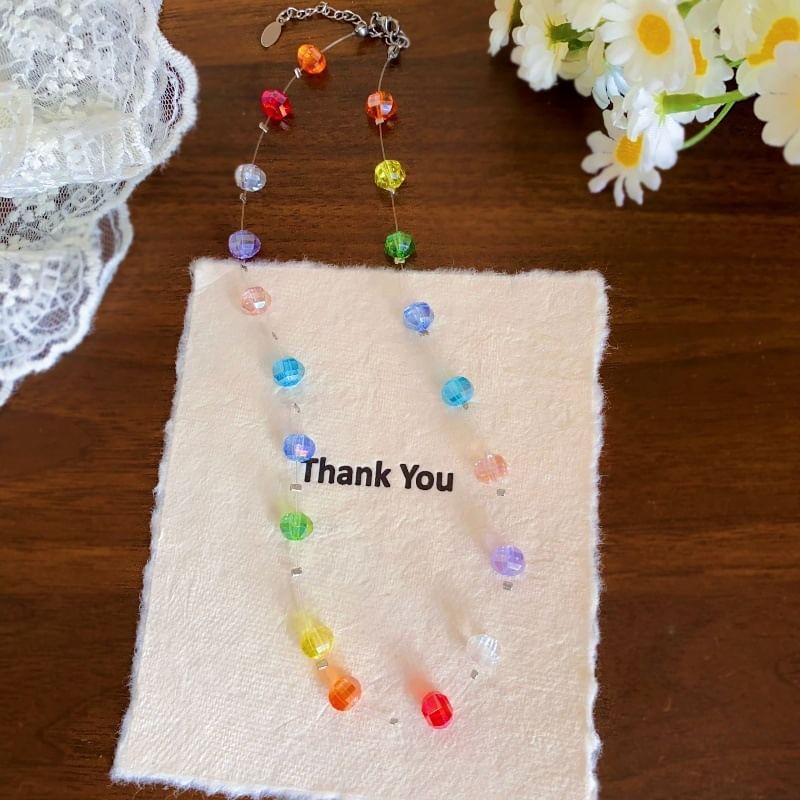 Necklace Beaded Rainbow