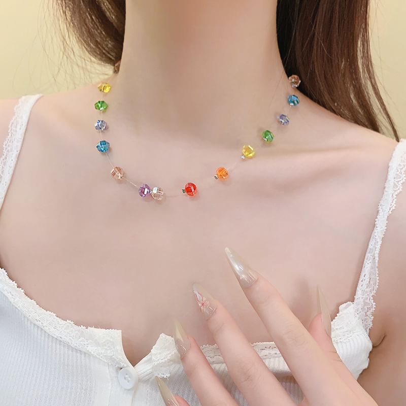 Necklace Beaded Rainbow