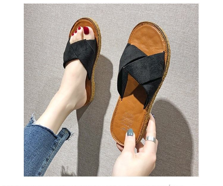 Cross Criss Slide Sandals