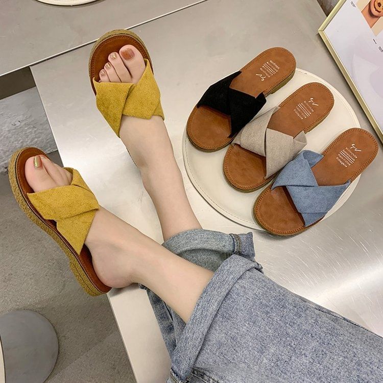 Criss Slide Cross Sandals