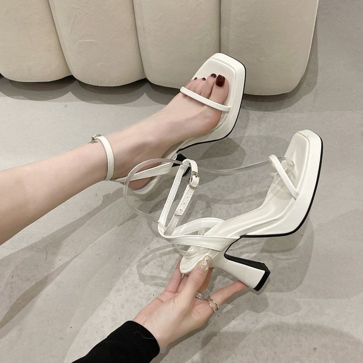High Sandals Heel Ankle Platform Strap