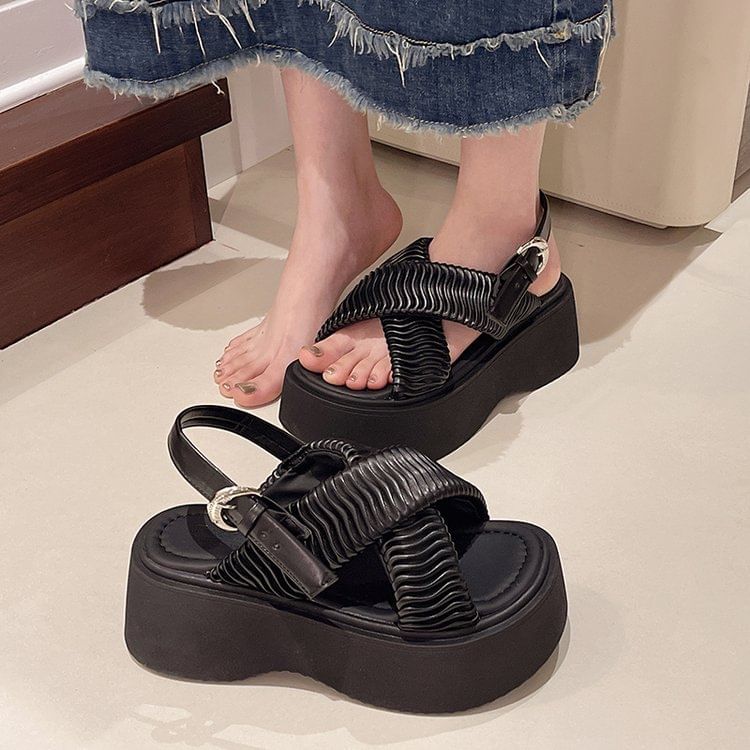 Platform Criss Cross Sandals