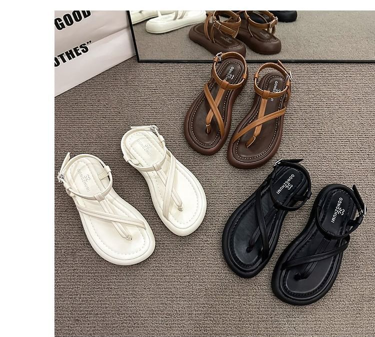 Faux Sandals Leather Platform