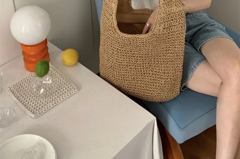 Straw Bag Plain Tote
