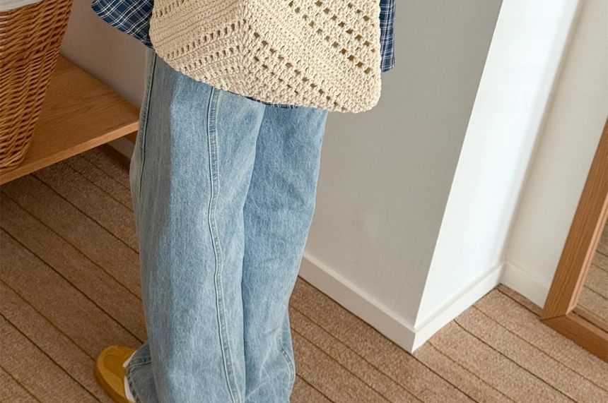 Bag Knit Tote Crochet Tassel