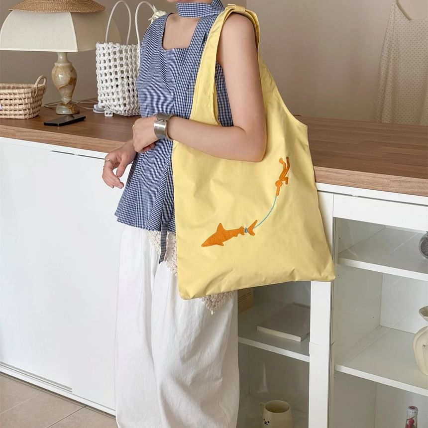 Tote Embroidered Bag Nylon
