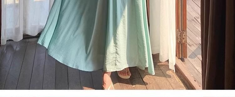 Floral A-Line Spaghetti Strap Dress Accent Maxi