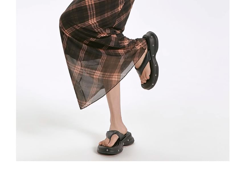 Plaid Sheath V-Neck Dress Strap Spaghetti Maxi