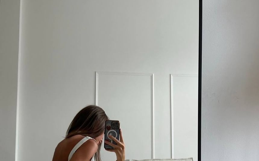 Neck A-Line Tie Mini Waist Back Open Sleeveless Plain Square Dress