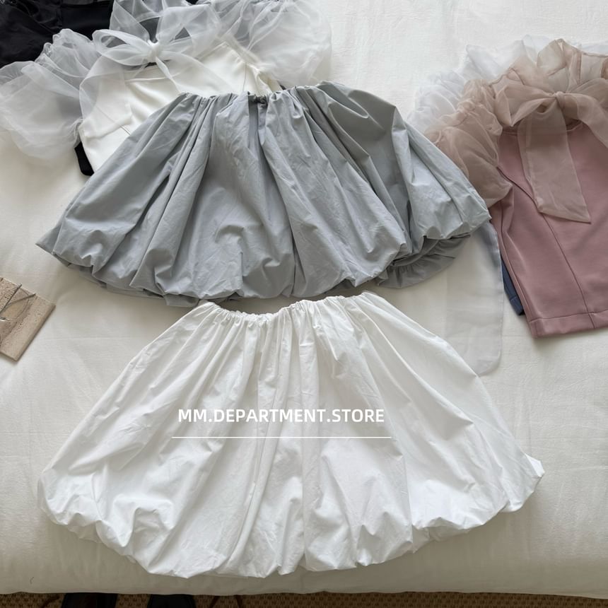 Rise Skirt High Mini Plain A-Line