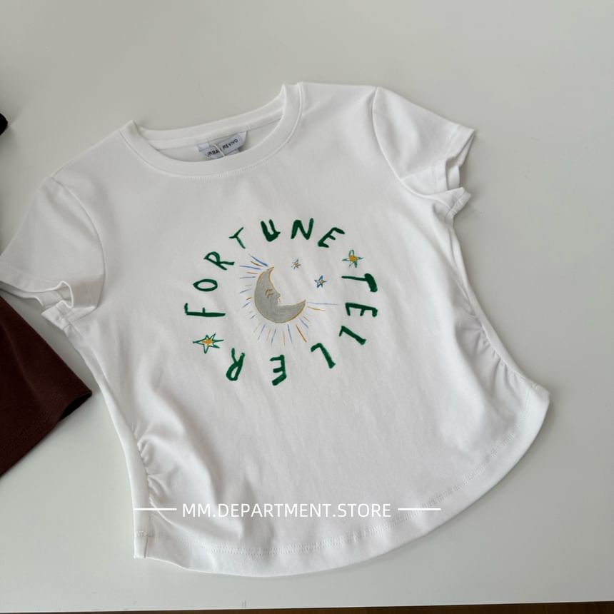 Short-Sleeve Lettering Crewneck T-Shirt Crop