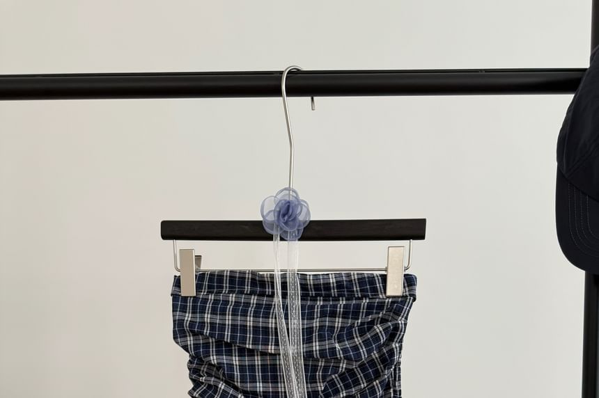 Flowy Strapless Top Plaid