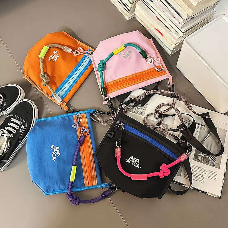 Rope Crossbody Bag Lettering Strap