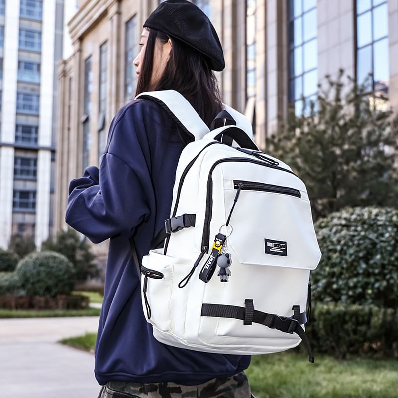 Lettering Charm Set Backpack Flap Bag /