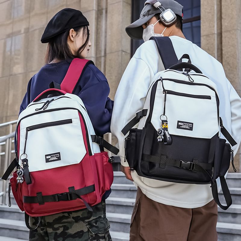 Lettering Charm Set Backpack Flap Bag /