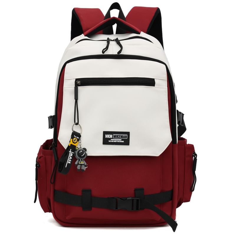 Lettering Charm Set Backpack Flap Bag /