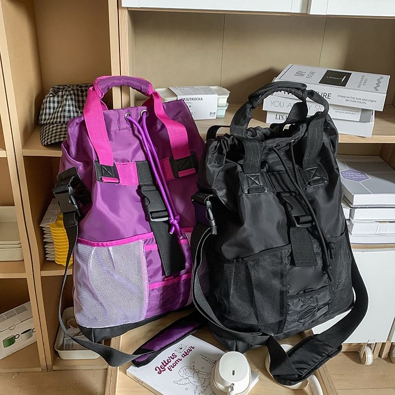 Crossbody Block Bag Drawstring Color