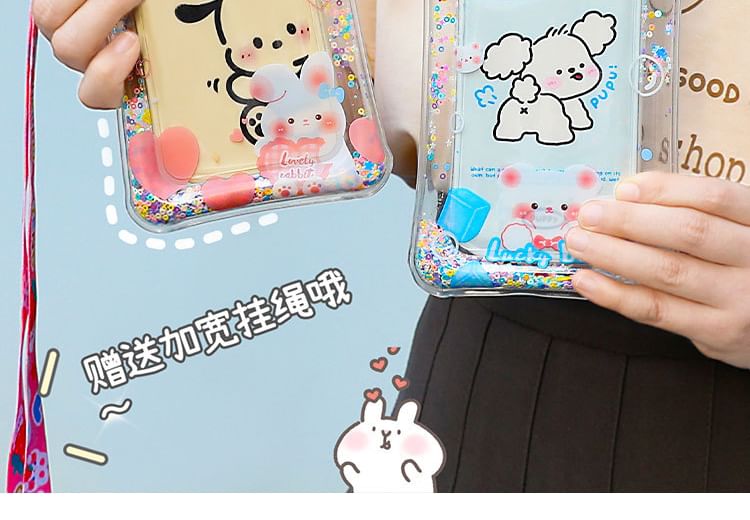 Sequined Cartoon Waterproof Touchscreen Floating Phone Pouch (Various Designs)